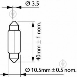   Philips T10,5X43 12V 10W (13866CP)