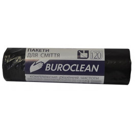   Buroclean пакеты мусорные Пакеты для мусора 120л 10 шт.черные 10200041 (10200041 x 110617)