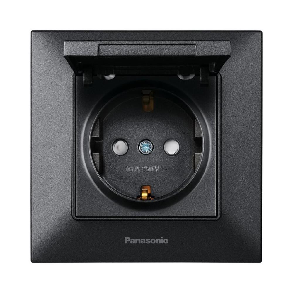 Panasonic Arkedia Slim 2P+E with Lid and Safety Shutter Complete Black (WNTC02102BL-UA) - зображення 1