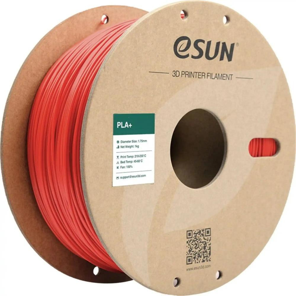 Esun PLA Plus Filament (пластик) для 3D принтера  1кг, 1.75мм, червоний (PLA+175R1) - зображення 1