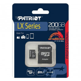   PATRIOT 200 GB microSDXC UHS-I + SD adapter PSF200GMCSDXC10