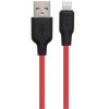 Hoco X21 Plus USB to Lightning 0.25m Black/Red (6931474712356) - зображення 1