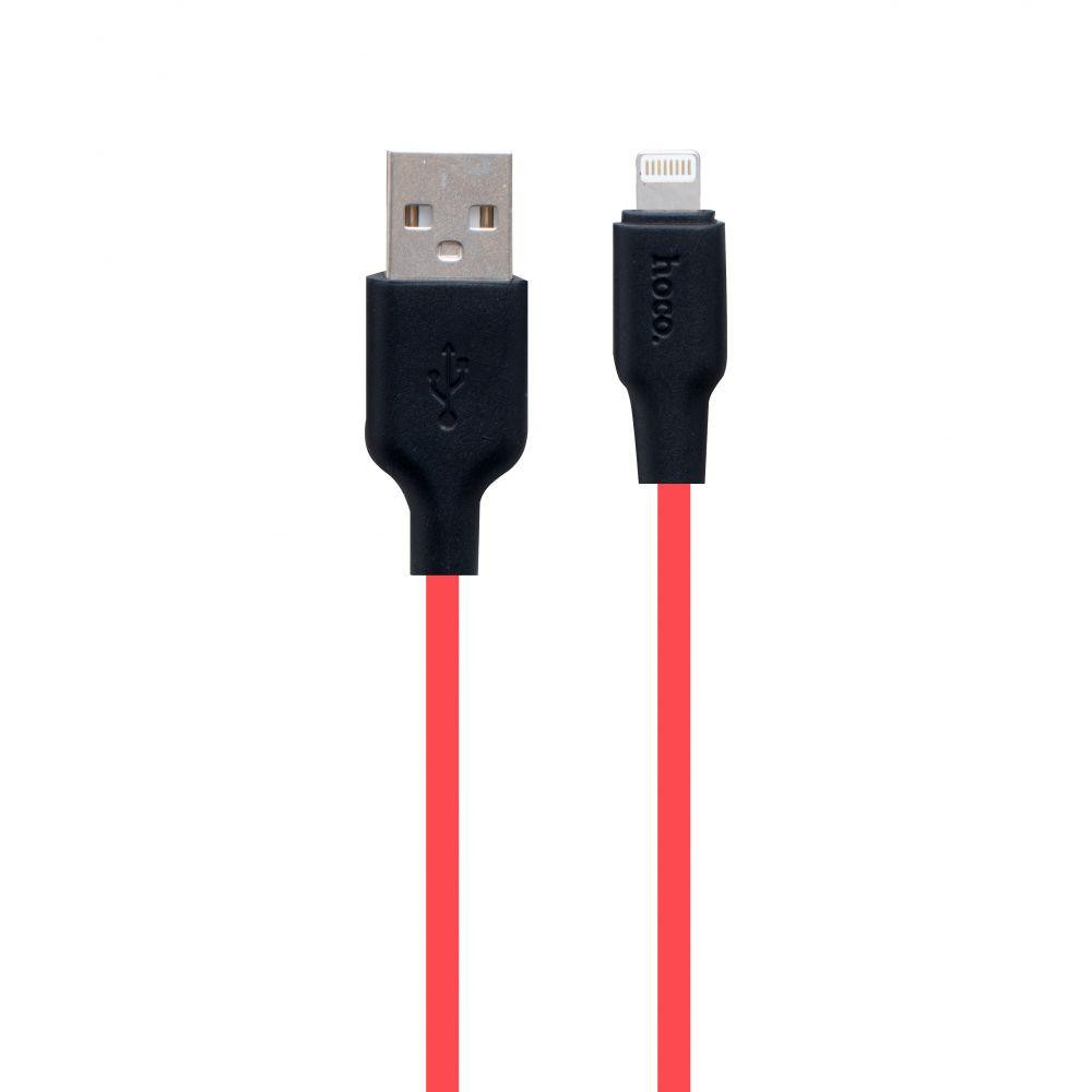 Hoco X21 Plus USB to Lightning 1m Black/Red (6931474711823) - зображення 1