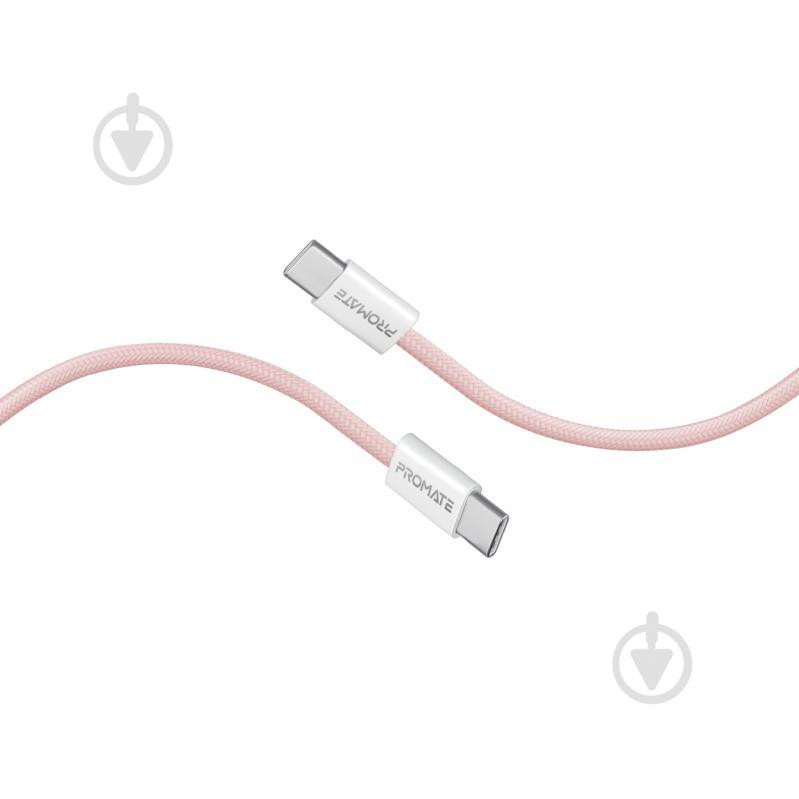 Promate USB Type-C to USB Type-C 60W 1.2m Pink (ecoline-cc120.pink) - зображення 1