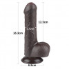 LoveToy Sliding-Skin Dual Layer Dong 7" Black (6452LVTOY973) - зображення 3