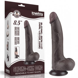   LoveToy Sliding-Skin Dual Layer Dong 8.5" Black (6452LVTOY980)