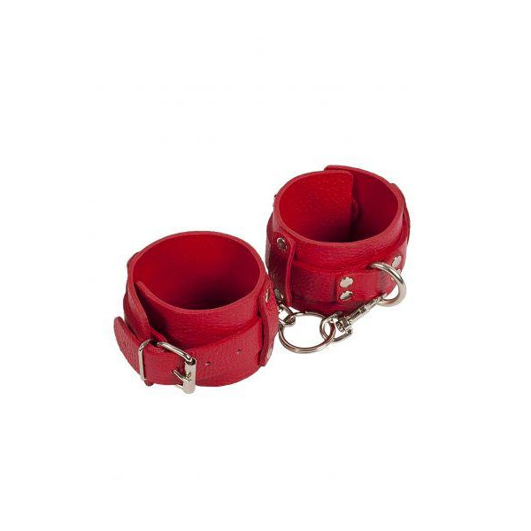 Slash Наручники Leather Dominant Hand Cuffs красные (280152) - зображення 1