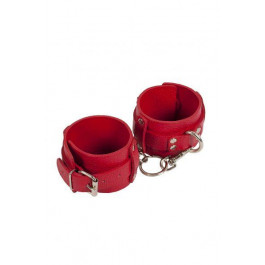   Slash Наручники Leather Dominant Hand Cuffs красные (280152)