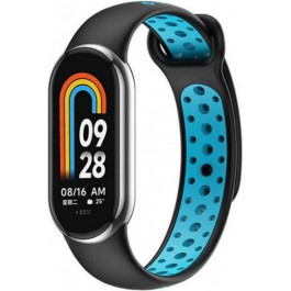   BeCover Ремінець Vents Style  для Xiaomi Mi Smart Band 8 Black-Blue (709414)