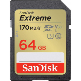   SanDisk 64 GB SDXC UHS-I U3 V30 Extreme (SDSDXV2-064G-GNCIN)