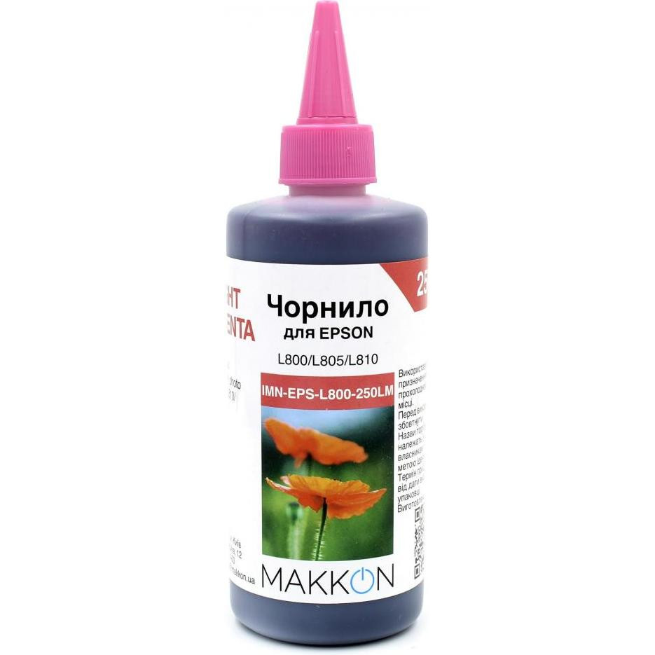 Makkon Чернила для Epson L800/L805/ L810 250 мл Light Magenta (IMN-EPS-L800-250LM) - зображення 1