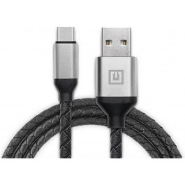   REAL-EL Premium USB A - Type C Leather 1m Black/Silver (EL123500049)