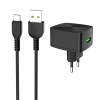 Hoco C70A Cutting-edge + Type-C QC3.0 EU (1USB) Black - зображення 1