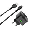 Hoco C70A Cutting-edge + Type-C QC3.0 EU (1USB) Black - зображення 2