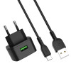 Hoco C70A Cutting-edge + Type-C QC3.0 EU (1USB) Black - зображення 3