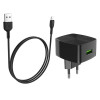 Hoco C70A Cutting-edge + Type-C QC3.0 EU (1USB) Black - зображення 4