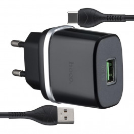   Hoco C12Q Smart QC3.0 + USB Type-C Black