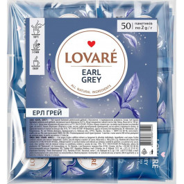   Lovare Чай чорний цейлонський  Earl Grey з ароматом бергамота, 50 пакетиків (4820198875442)