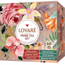   Lovare Коллекция пакетированного чая  "Prime Tea Set" 90 пакетов ассорти - 6 видов по 15 шт (4820198879914)