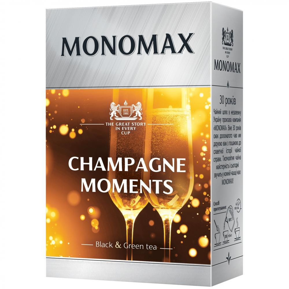 Мономах Чай черный и зеленый рассыпной Champagne Moment 80 г (4820198870683) - зображення 1