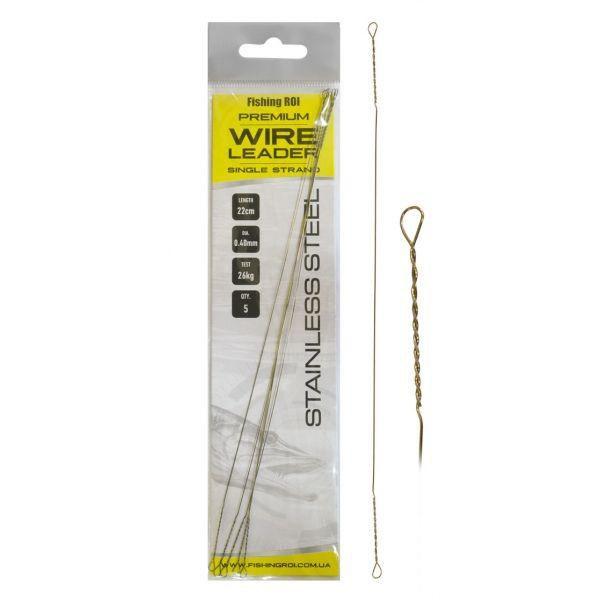 Fishing ROI Поводок струна Wire Leader / 0.33mm 17cm 17kg / 5pcs (36-33-17) - зображення 1