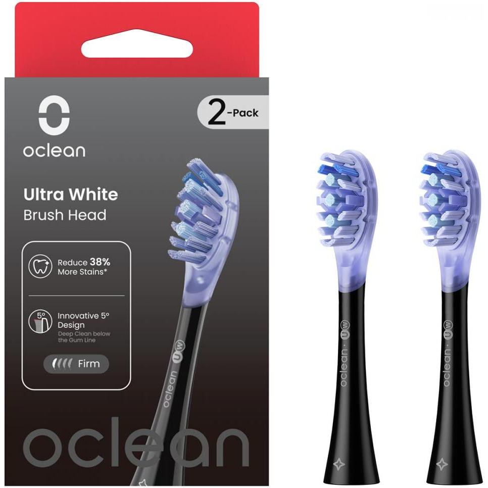 Oclean Brush Head Ultra White 2-pack Black (6970810553550) - зображення 1