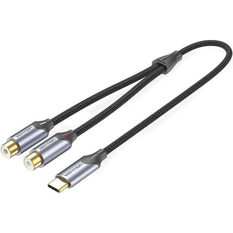 Vention USB Type-C to 2хRCA 1m Black (BGVBF) - зображення 1