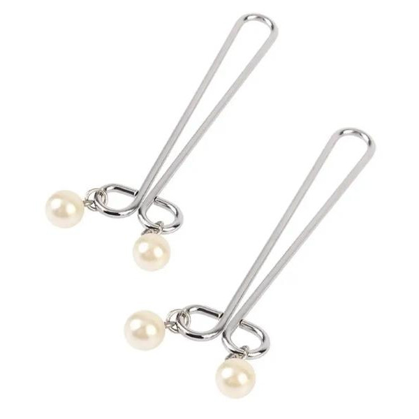 Chisa Novelties Затискачі для сосків Senuelo Fetish Fantasy Pearl Nipple Clamps, срібні (759746162502) - зображення 1