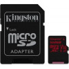 Kingston 512 GB microSDXC class 10 UHS-I U3 Canvas React + SD Adapter SDCR/512GB - зображення 1