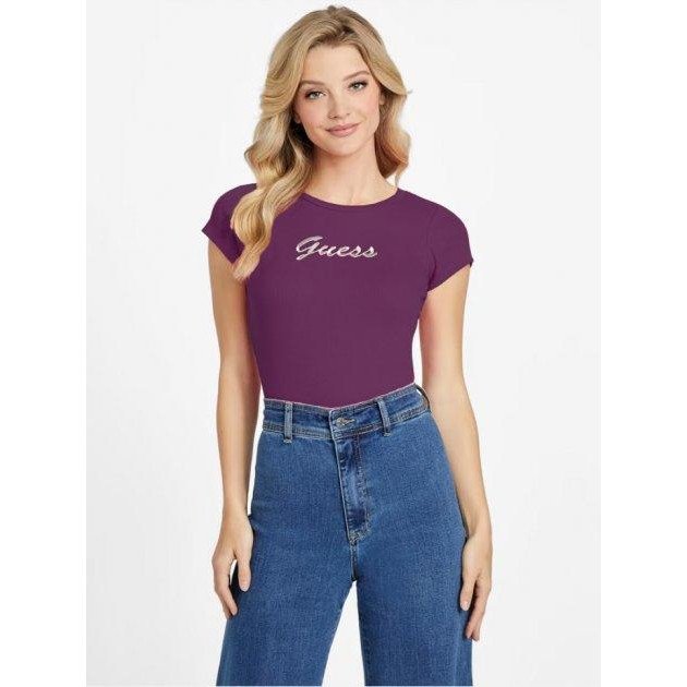 GUESS Футболка коротка жіноча  759177504 XL Фіолетова (1159783767) - зображення 1