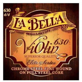 La Bella 630 Violin String Set, Chrome Steel Flat Wound