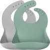 MinikOiOi Нагрудник Basics-Bib силіконовий 2 шт River Green/Powder Grey (101020067) - зображення 1