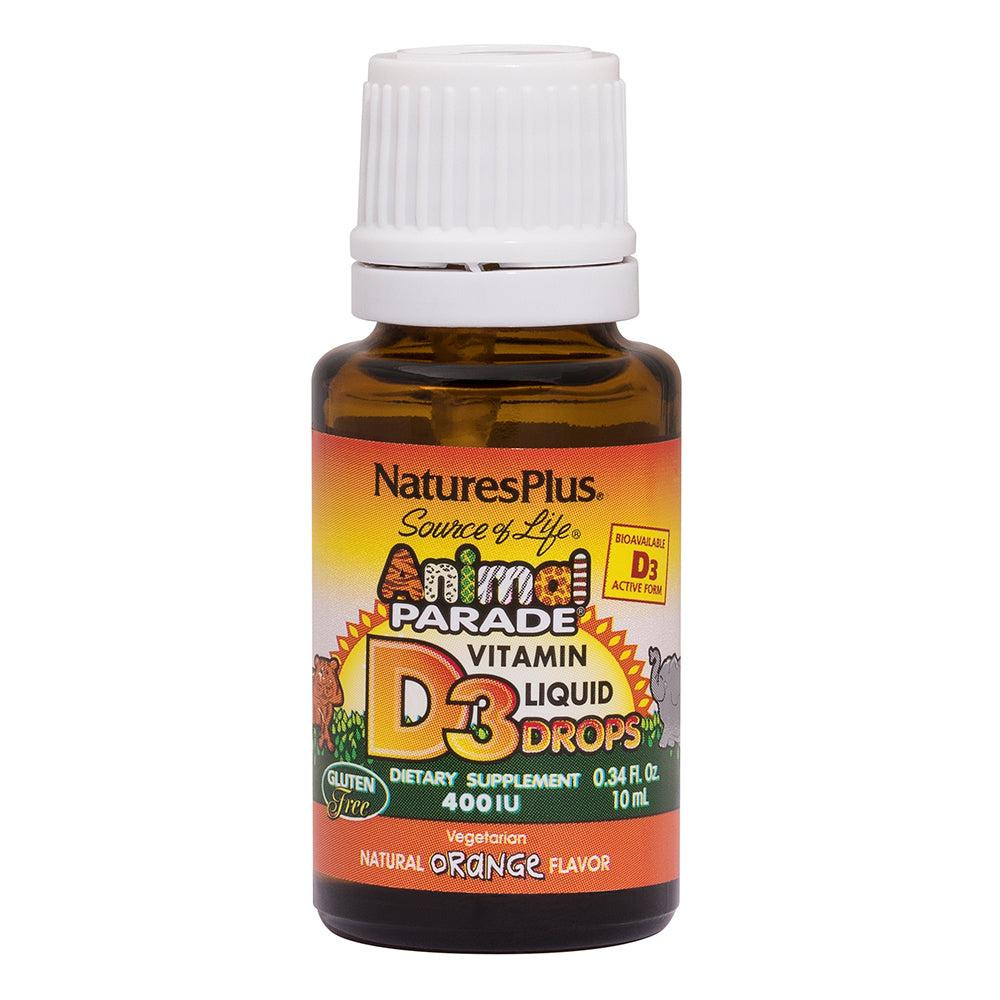 Nature's Plus Animal Parade Vitamin D3 Liquid Drops, 10 мл Апельсин - зображення 1