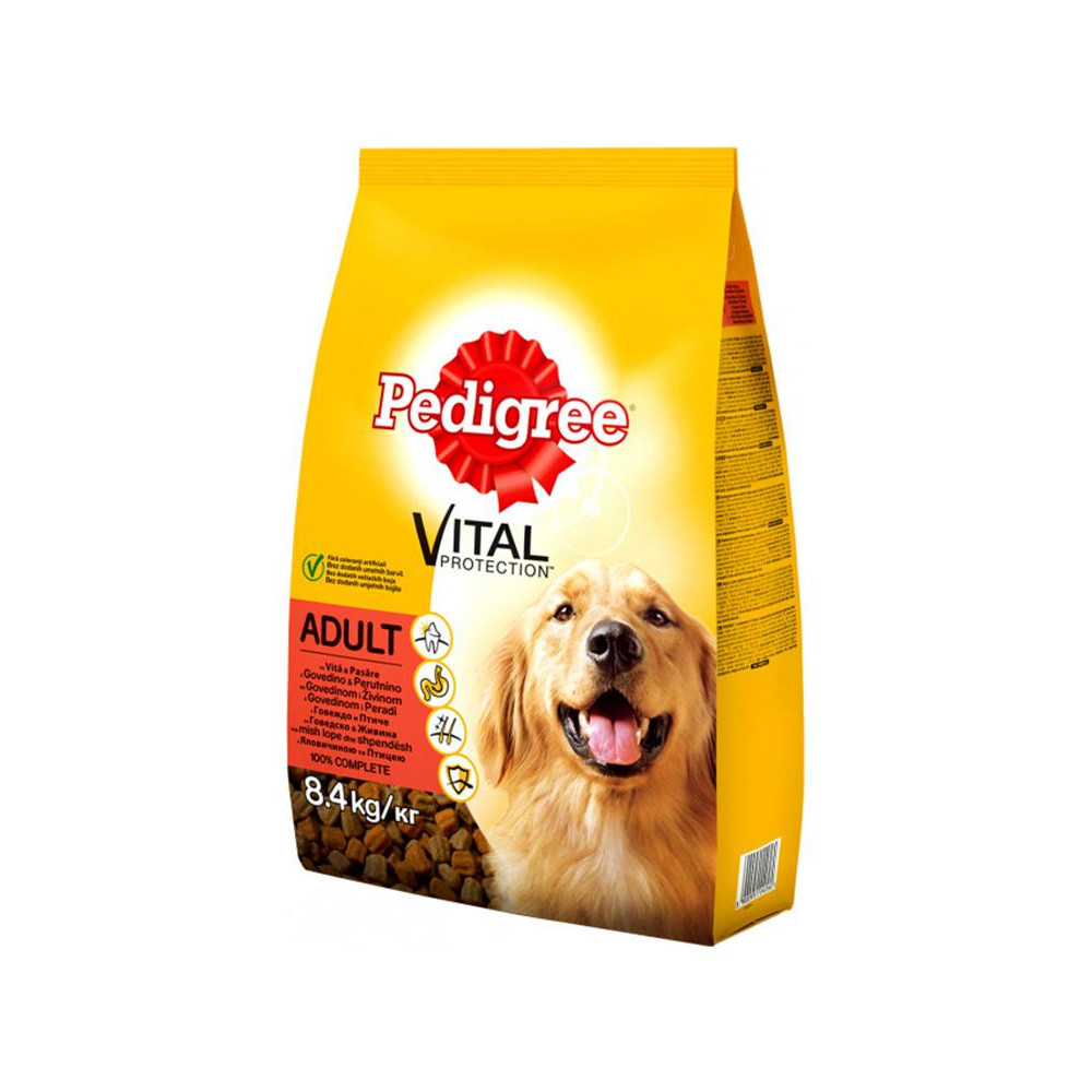 Pedigree Сухий корм для дорослих собак, яловичина та птиця 8.4 кг (5900951240560) - зображення 1