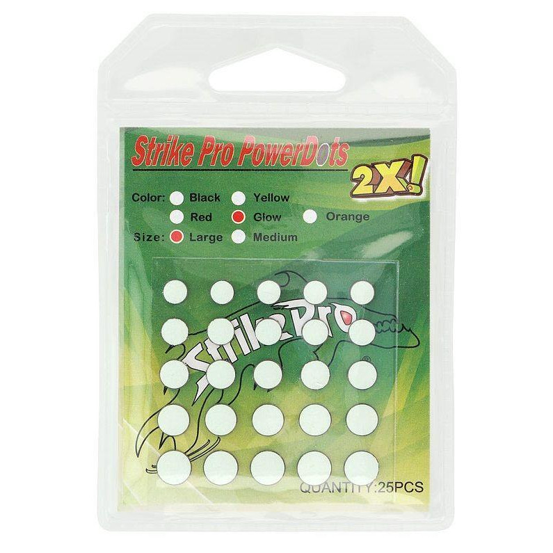 Strike Pro Утяжелитель для воблера Power Dots 2X / L / Glow / 25pcs - зображення 1