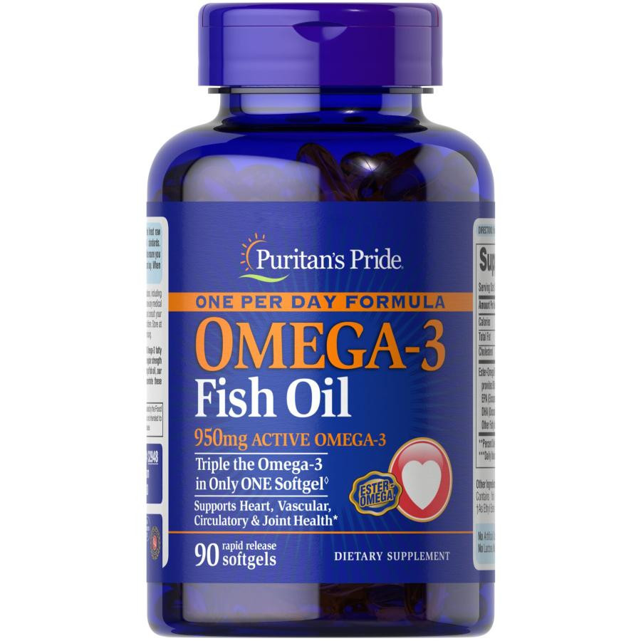 Puritan's Pride One Per Day Omega 3 Fish Oil 950 mg, 90 капсул - зображення 1