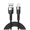 Essager Colorful LED Fast Charging Cable USB Type-A to Lightning 2m Black (EXCL-XCDA01) - зображення 1