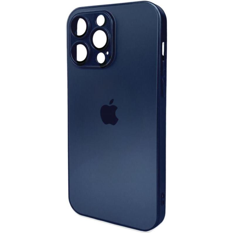 AG Glass Matt Frame Color Logo for Apple iPhone 15 Pro Max Navy Blue (AGMattFrameiP15PMBlue) - зображення 1