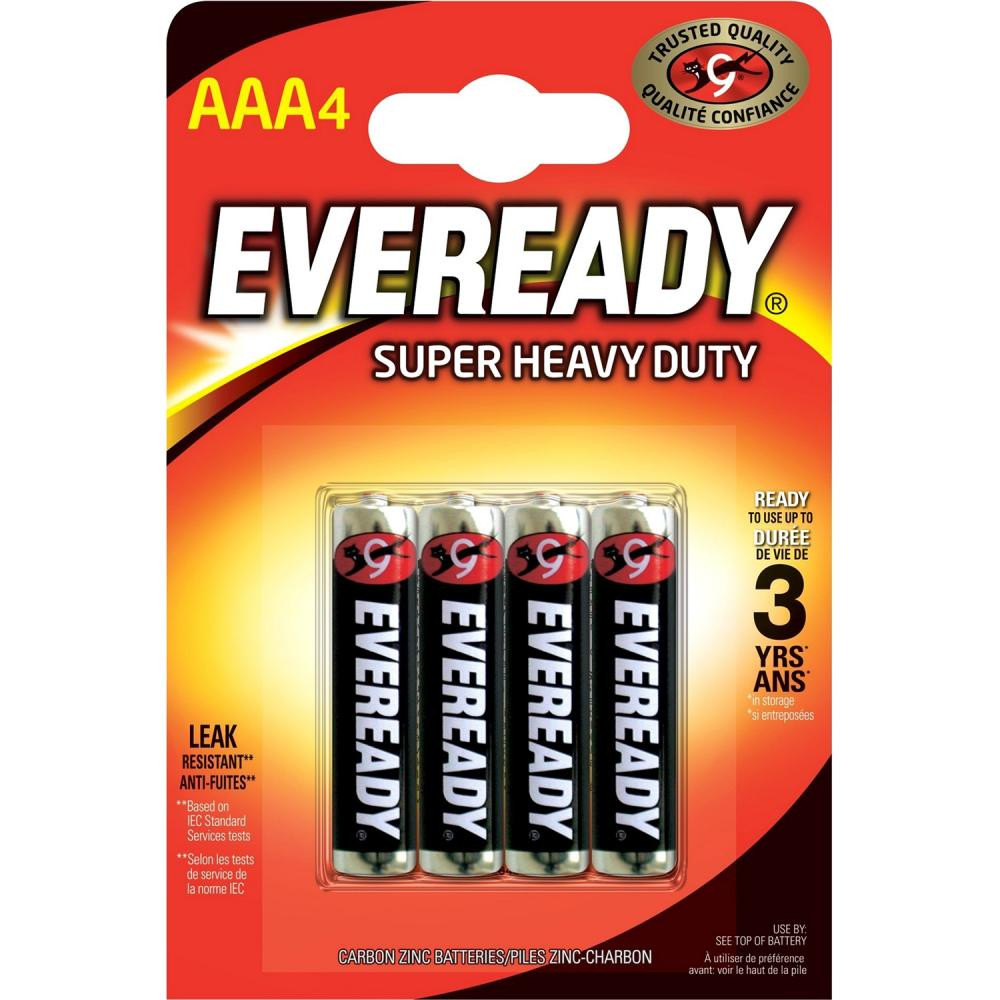 Energizer AAA bat Carbon-Zinc 4шт Eveready Super Heavy Duty 639608 - зображення 1