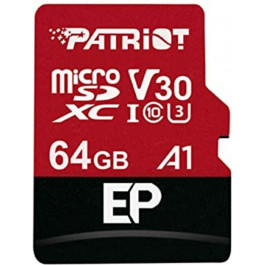   PATRIOT 64 GB microSDXC UHS-I U3 V30 A1 EP + SD adapter PEF64GEP31MCX