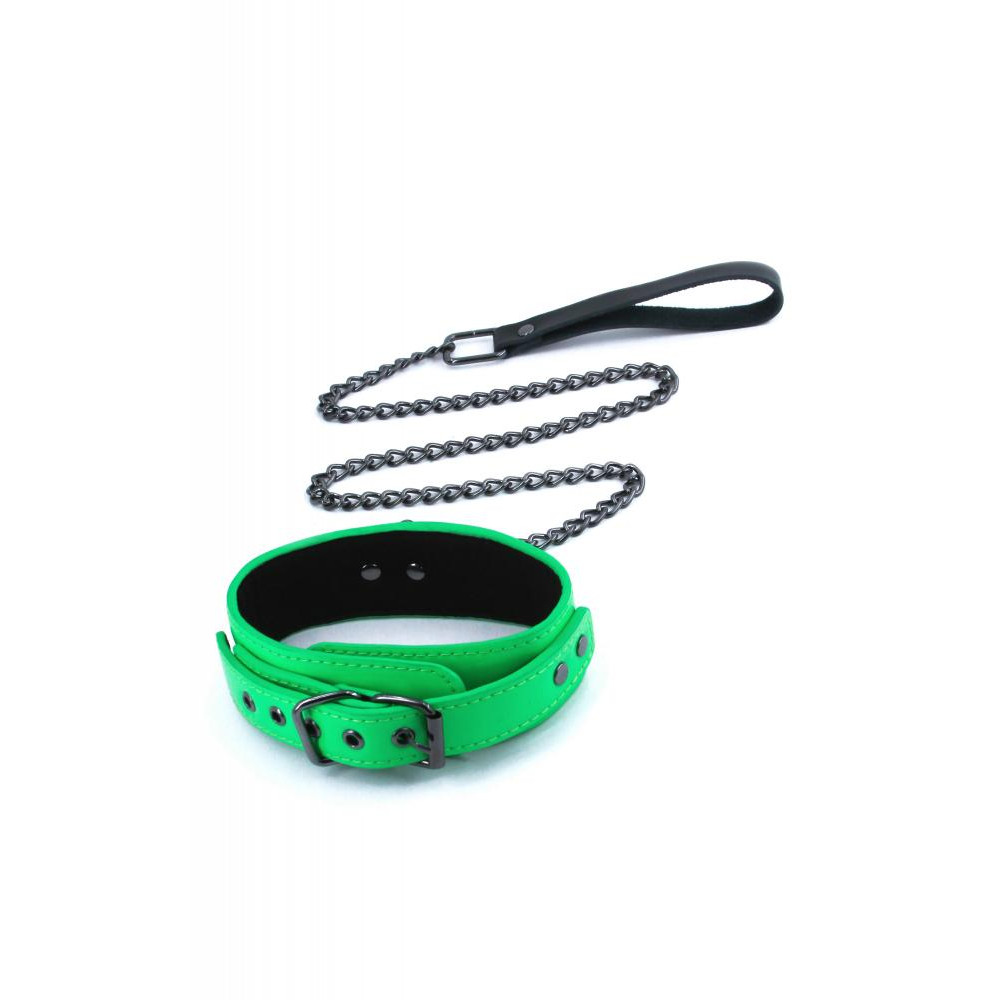 NS Novelties Нашийник з повідцем  ELECTRA COLLAR & LEASH GREEN (NS280959) - зображення 1