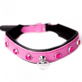   DS Fetish Ошейник Leather Jewel, Pink (F61243)