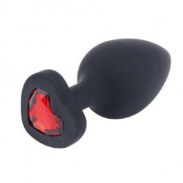   Loveshop Анальная пробка Loveshop Black Silicone Herart RED, S (820182)