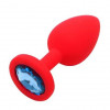 Loveshop Анальная пробка Red Silicone Light Blue, M (820122) - зображення 1