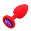 Loveshop Анальная пробка Red Silicone Dark Violet, M (820123) - зображення 1