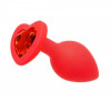 Loveshop Анальная пробка Red Silicone Heart Red, S (820162) - зображення 1