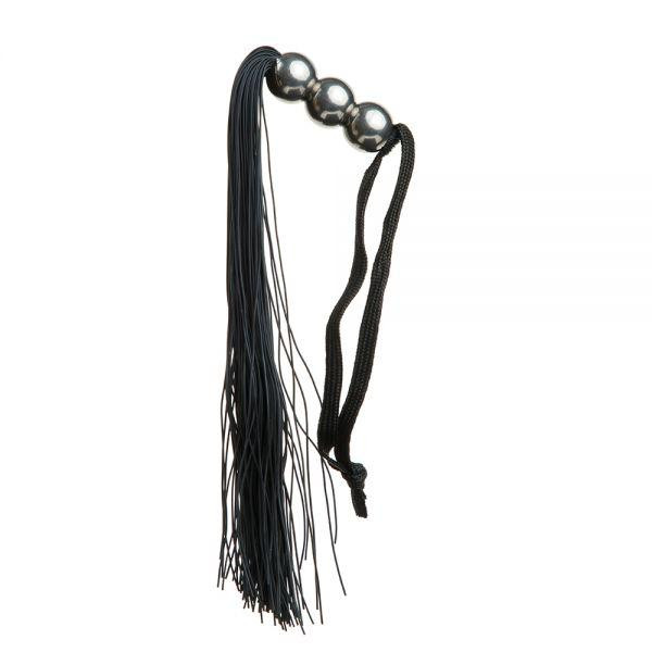 Loveshop Плетка из силикона ручка 3 шарика FLOGGER BLACK METAL (F61431) - зображення 1