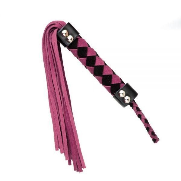 Loveshop Плетка из замши ромб FLOGGER BLACK/PINK (F61418) - зображення 1