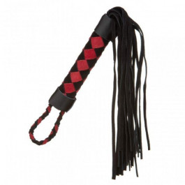 Loveshop Плетка из экокожи и замши ромб FLOGGER BLACK/RED (F61423)