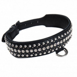   DS Fetish Ошейник Leather Crystal Diamonds, Black (F61242)